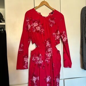 Hot pink floral cutout dress! Spring